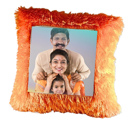 Personalized Family Photo Cushion (16x16) - Custom Gift for Parents & Grandparents - Heart & Square Shape