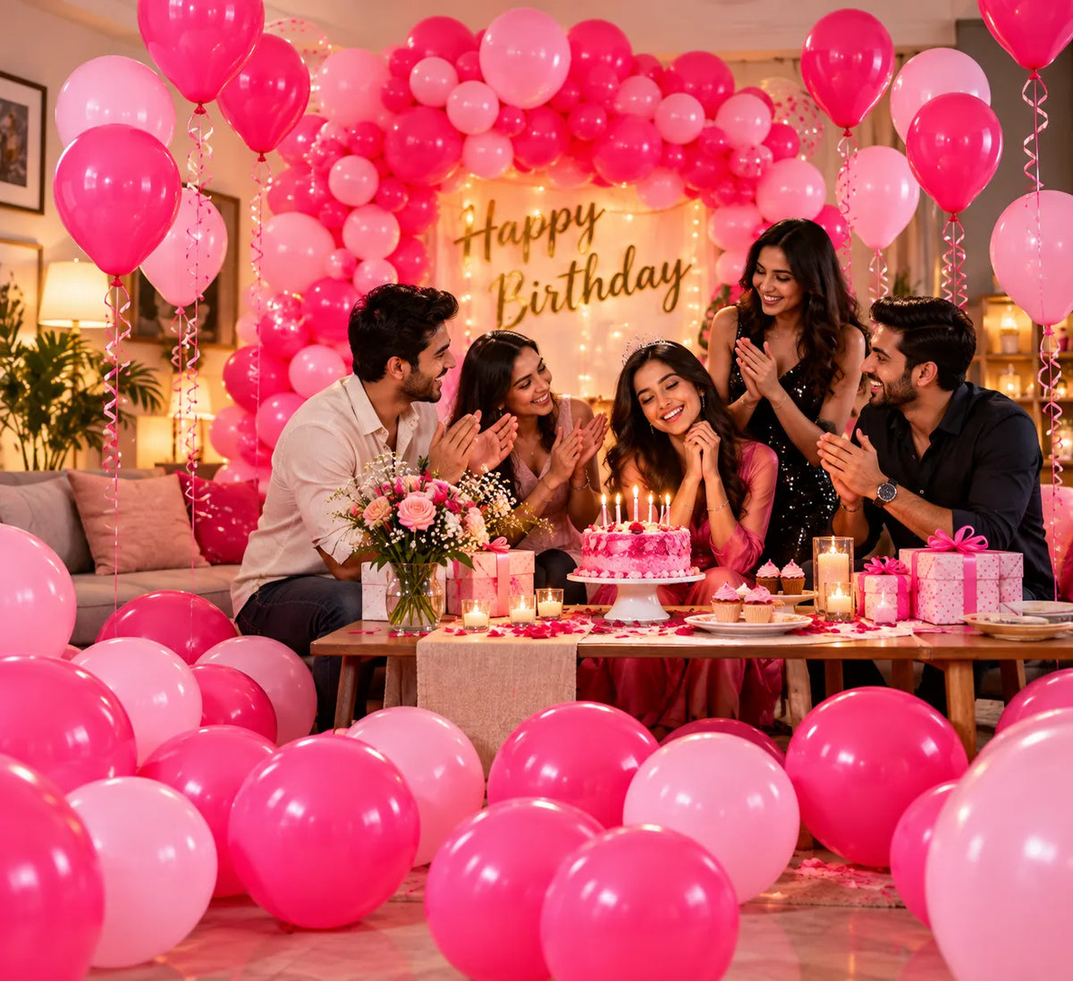 Saadhya Decor 20 Pc Pink Latex Balloons – 9 Inch | Party & Birthday Decoration