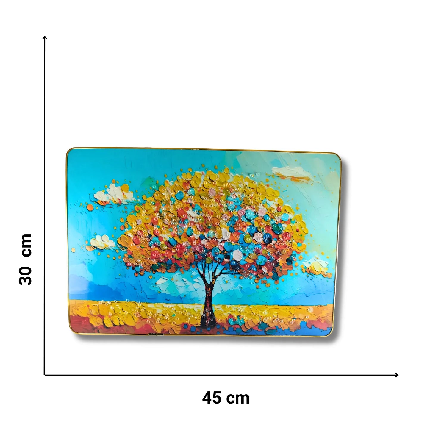 Zenith of Peace Nature Series – 3D Textured Landscape Wall Hanging with Golden Frame.