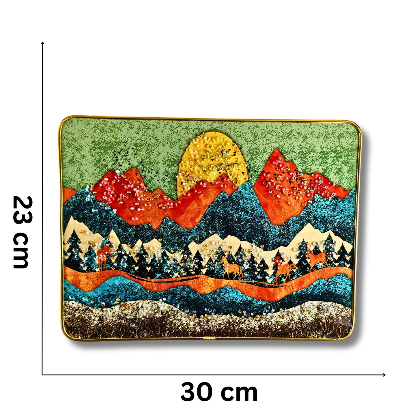 Set of 2 Modern 3D Crystal and Bead Landscape Frames |