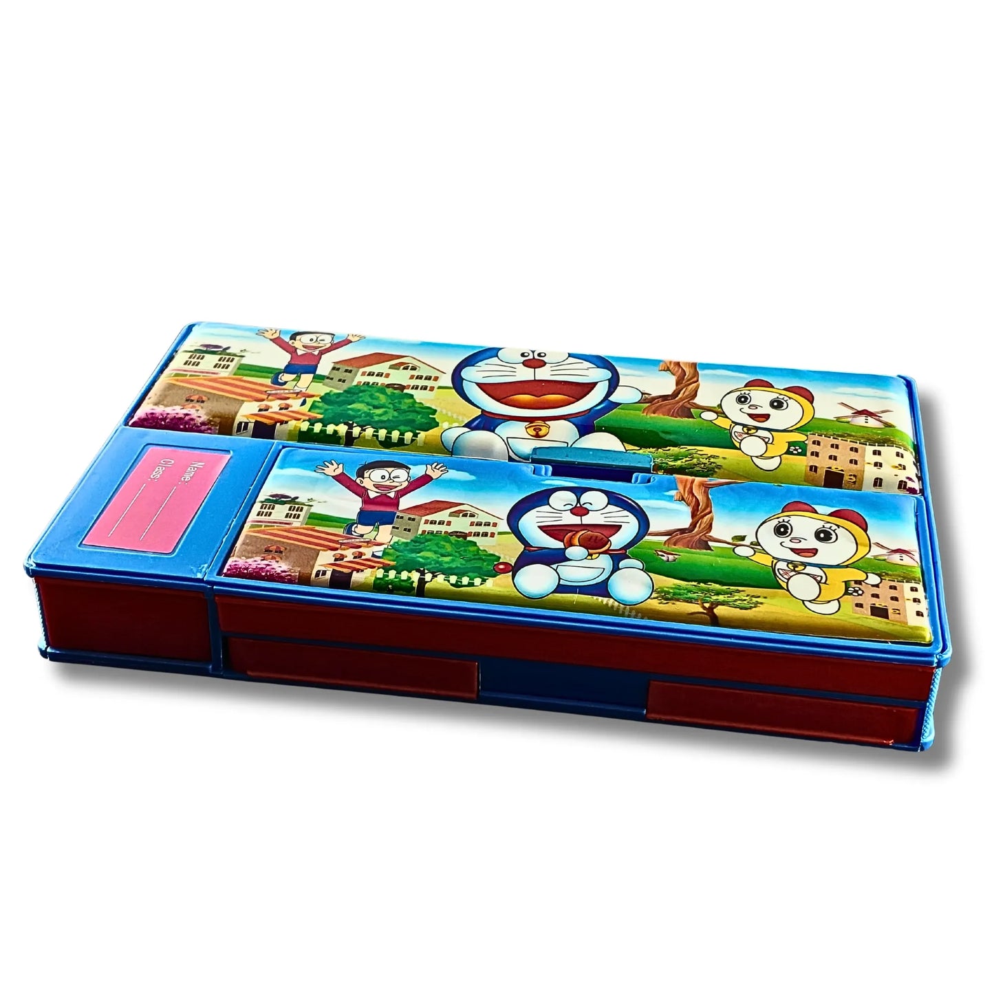 Blue Adventure Theme Multi-Function Pencil Box for Kids | Cartoon Stationery Organizer Case