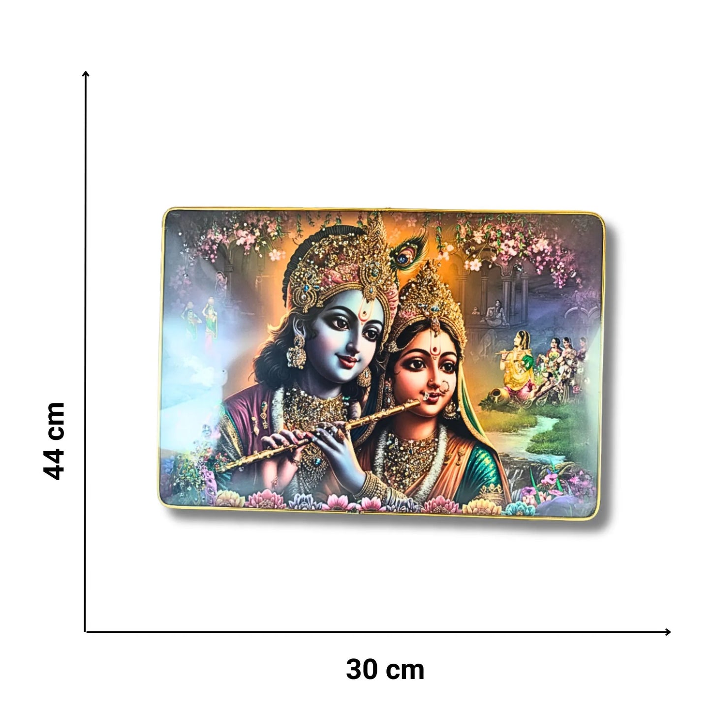 Saadhya Mart Radha Krishna MDF Wall Decor Frame (30 x 44 cm) – Spiritual Wall Hanging Art for Home, Temple & Living Room | Premium Printed Frame (Without Glass)
