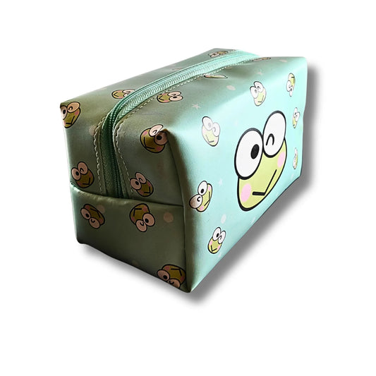 Cute Frog Cartoon Pencil Pouch with Handle | Waterproof Zipper Stationery Organizer for Kids | Large Capacity Pencil Case for School Boys & Girls