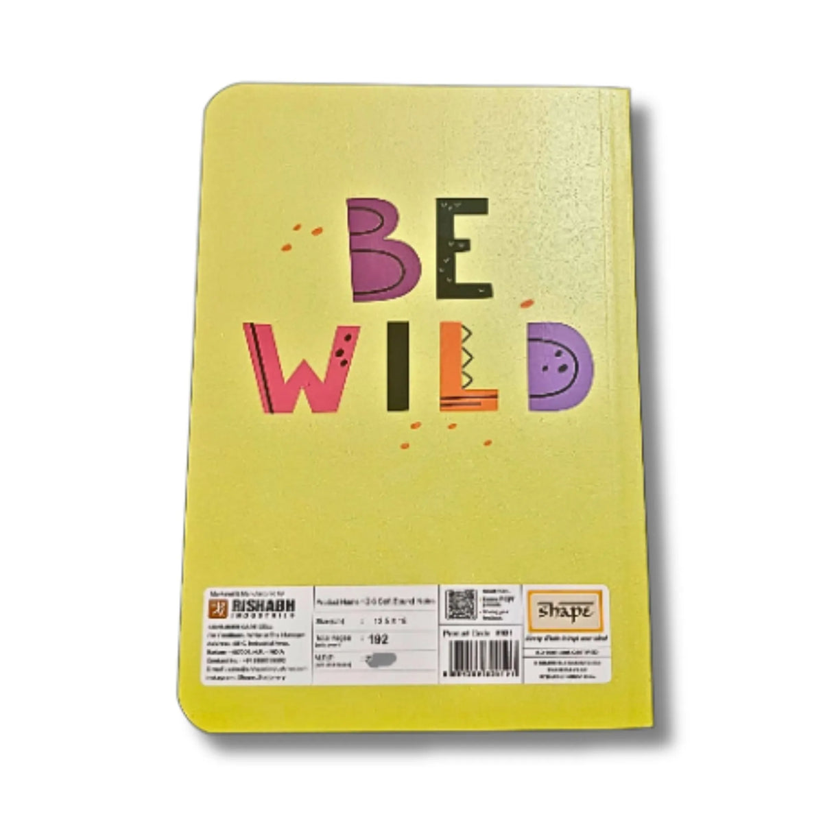 BE WILD Colorful Animal Notebook – Soft Cover Ruled Diary, 192 Pages, 18 × 12.5 cm
