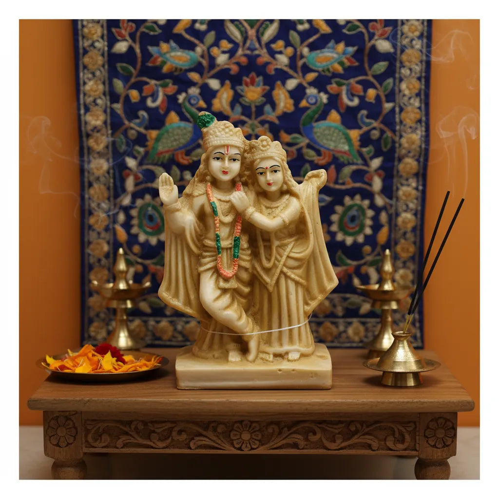 Blessed Radha Krishan Idol – Traditional Decorative Murti