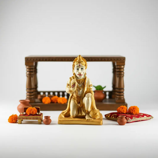 Blessing Lord Hanuman Statue for Home Temple (20 cm)
