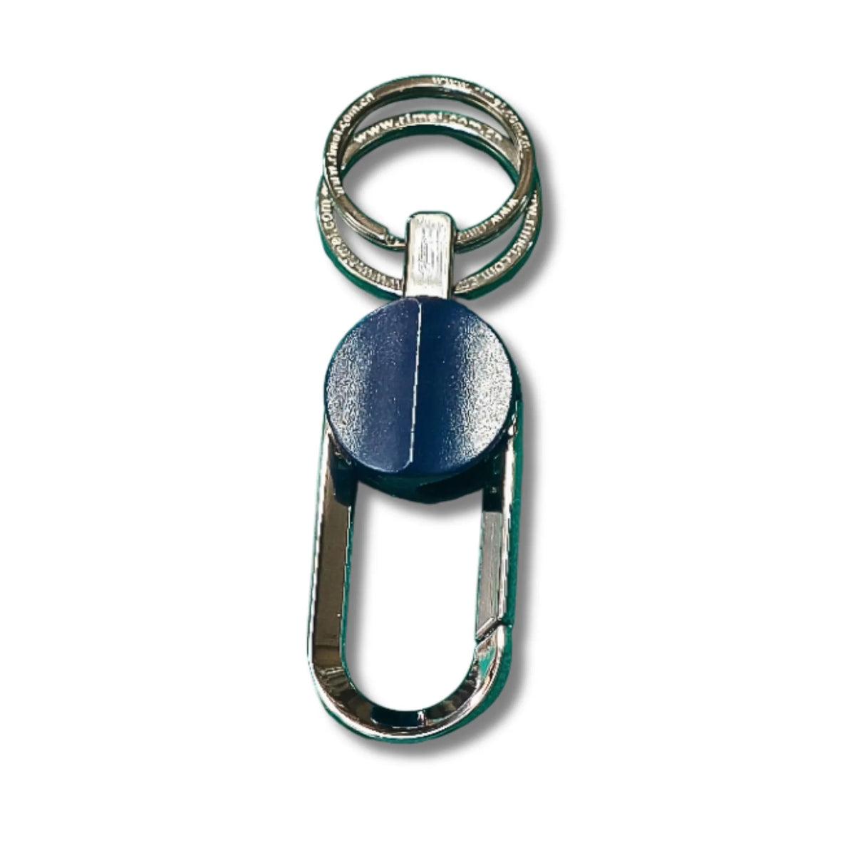 Blue Pivot Carabiner Keychain – Metal Clip Hook Keyring for Bags & Backpacks