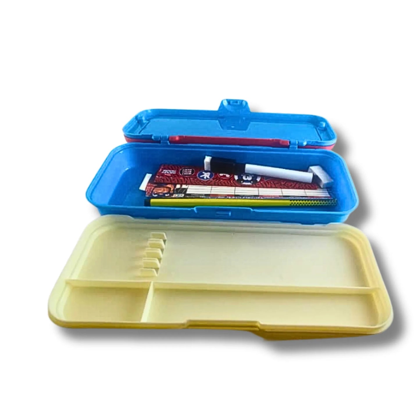 Captain America Pencil Box with Whiteboard & Organizer Tray | Avengers School Pencil Case for Kids | Multi-Compartment Stationery Storage Box