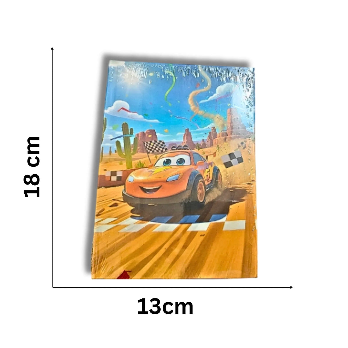 🏎️ Cartoon Racing Car Theme Ruled Notebook – 13 × 18 cm, 192 Pages