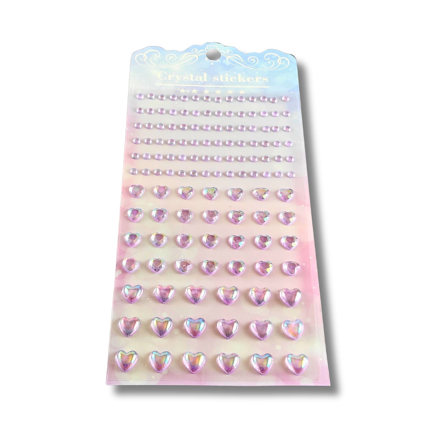 Crystal Heart & Round Gem Stickers | Sparkling Self-Adhesive Decorative Stickers