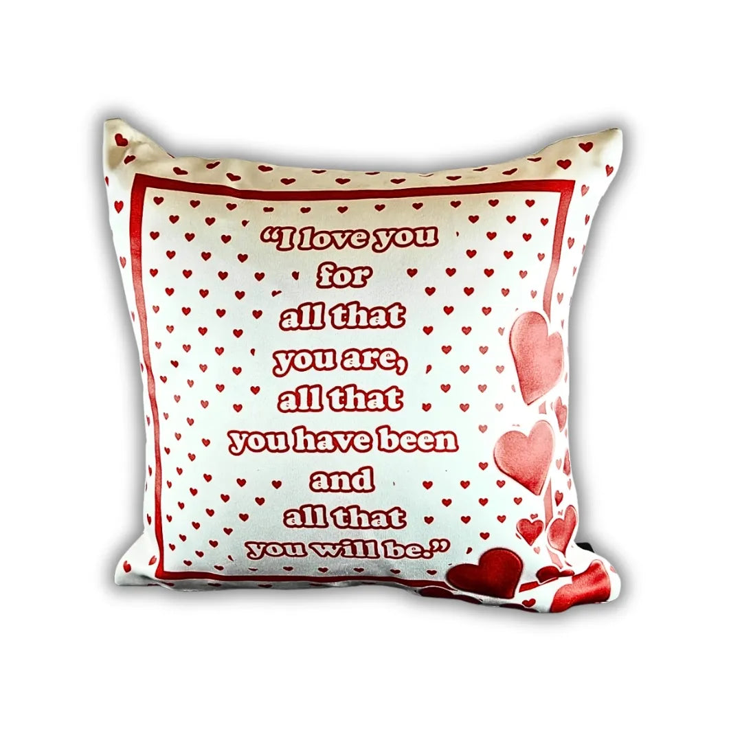 Personalized Heart Photo Cushion with Romantic Quote