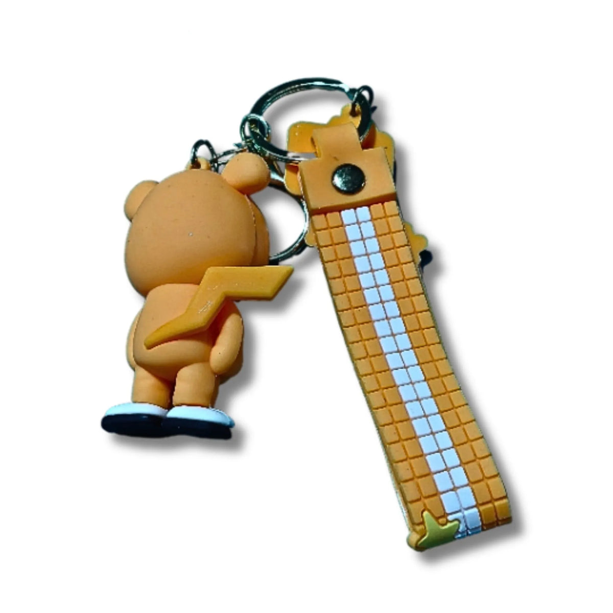 Cute Cartoon Tiger Keychain with Decorative Strap