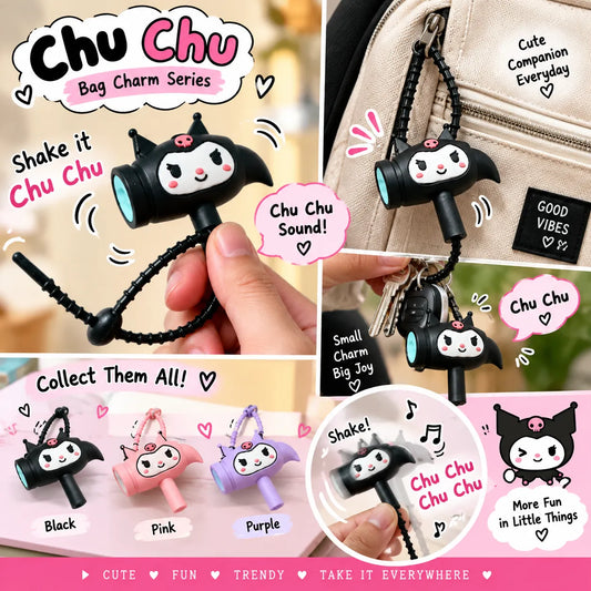 Cute Cat Hammer Sound Bag Charm