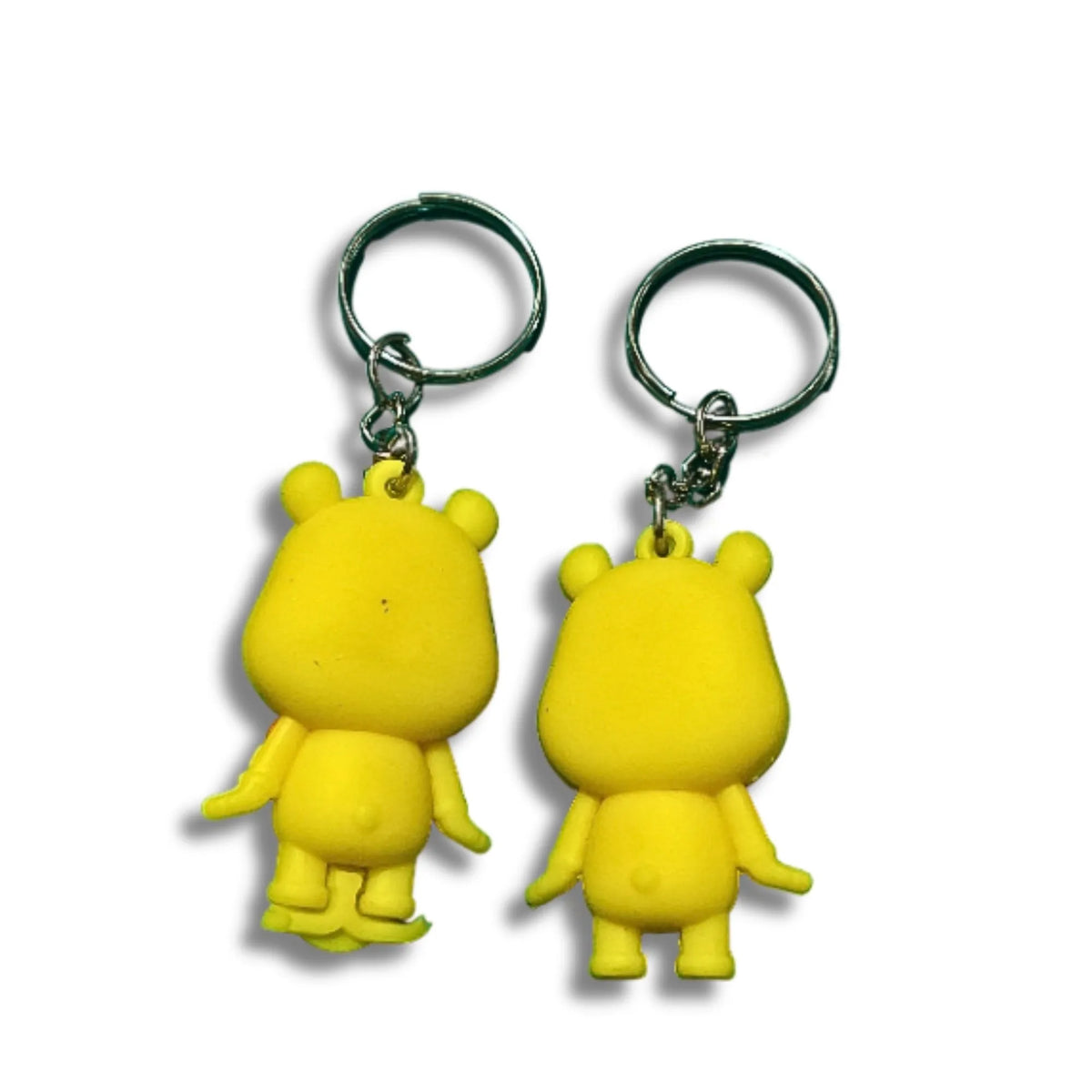 Cute Yellow Bear Character Keychain Set of 2 – Cartoon Keyrings for Bags, Backpacks & Keys