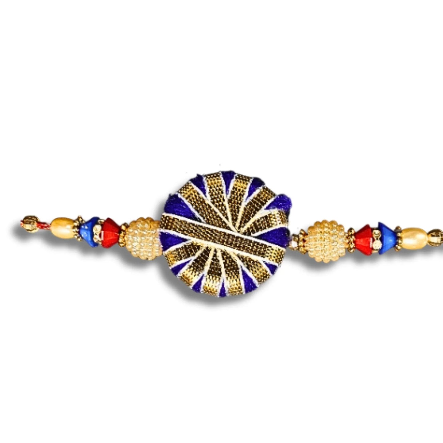 Elegant Blue & Gold Peacock Rakhi for Brother