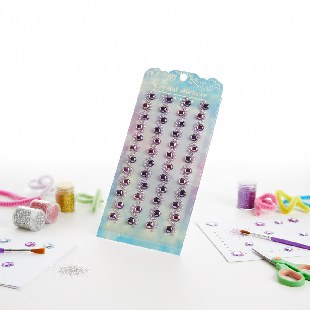 Luxury Crystal Designer Stone Stickers | 3D Self-Adhesive Rhinestone Border Stickers