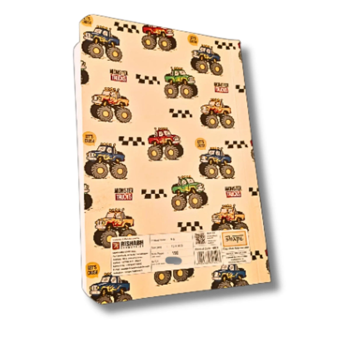 Monster Truck Racing – Kids Soft Cover Ruled Notebook, 192 Pages, 10 × 15 cm