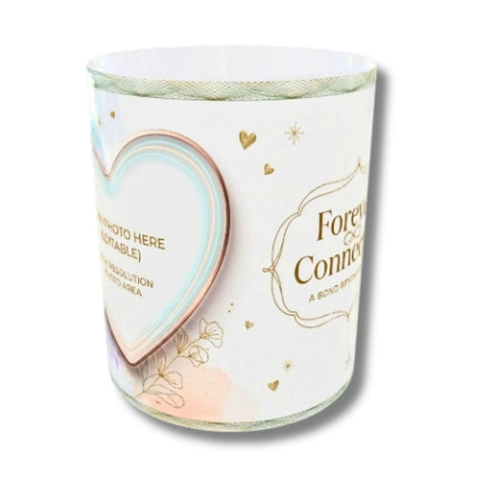 Personalized Forever Connected Floral Heart Photo Mug