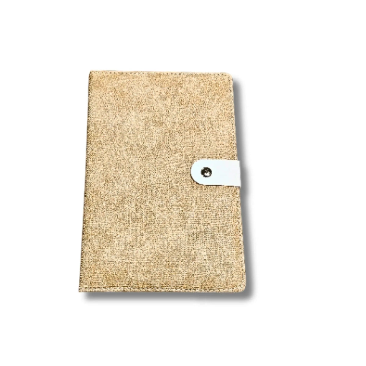 Premium Textured Lined Notebook with Button Closure | Grey, Blue & Beige