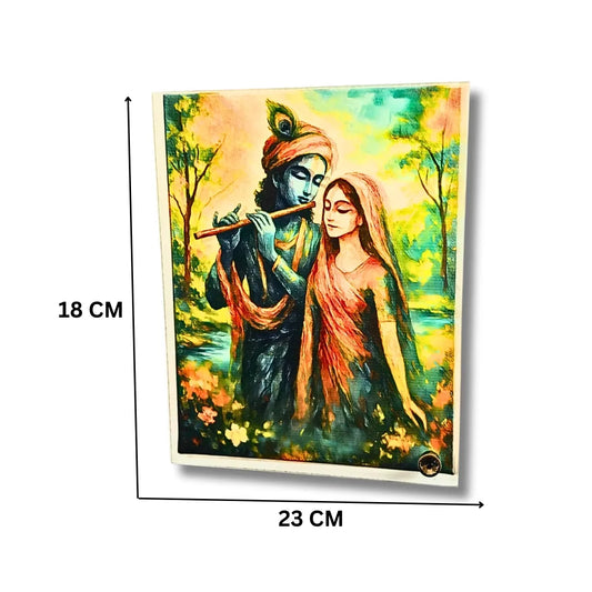 Saadhya Mart Radha Krishna Glass Frame for Home Decor | Divine Couple Glass Statue for Gift, Puja Ghar & Office Desk