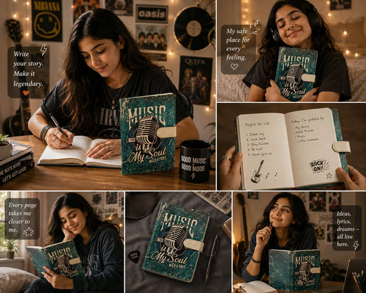 Music Is My Soul Stylish Ruled Diary