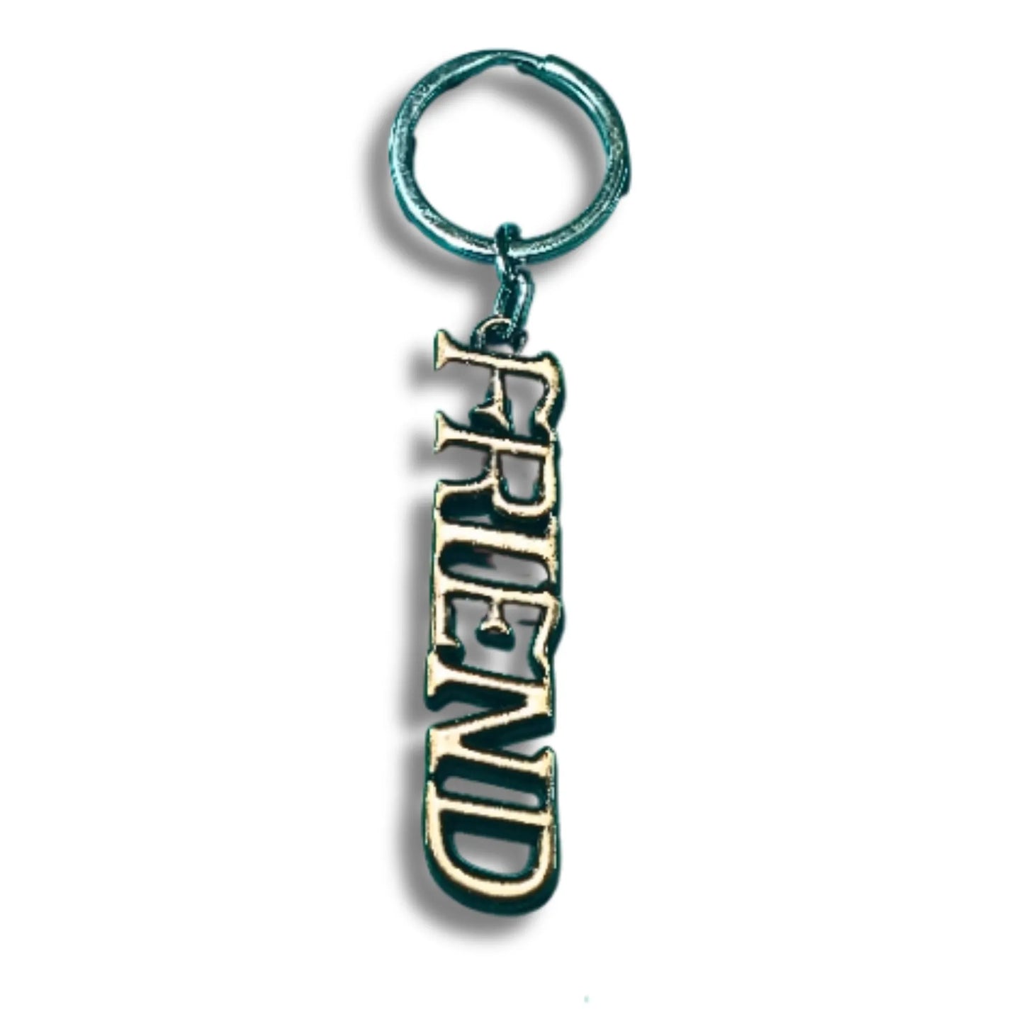 Rose Emblem FRIEND Metal Keychain – Stylish Friendship Gift Keyring for Friends