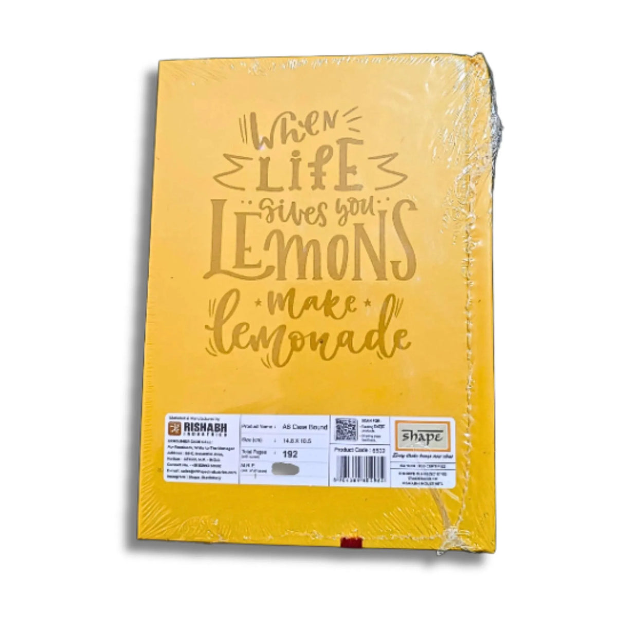 When Life Gives You Lemons Make Lemonade – Botanical Hard Cover Ruled Notebook, 192 Pages, 10.5 × 14.8 cm