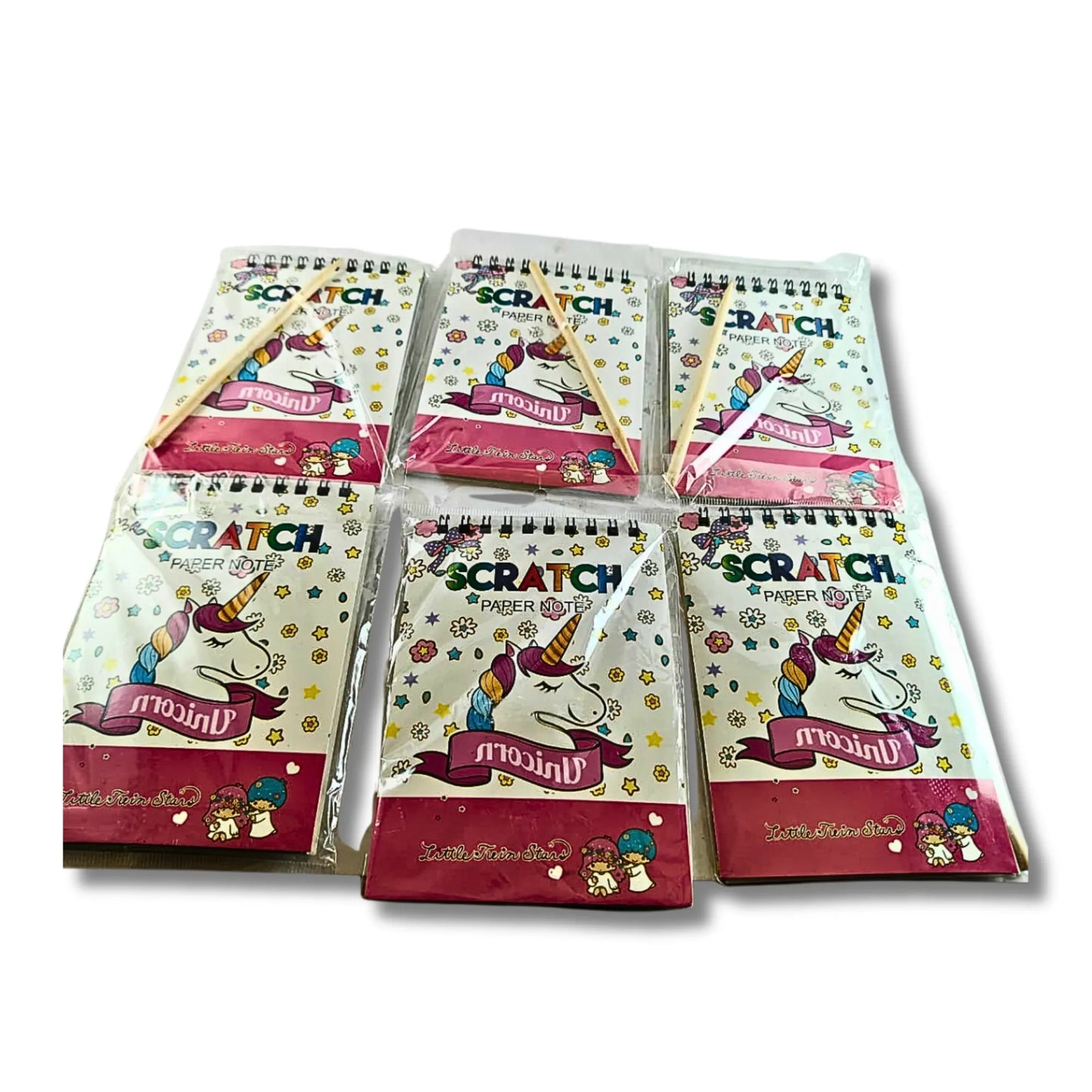 Scratch Art Paper Note Set of 6 for Kids – Unicorn, Bear, Roar Some & Hello Theme Return Gift Pack