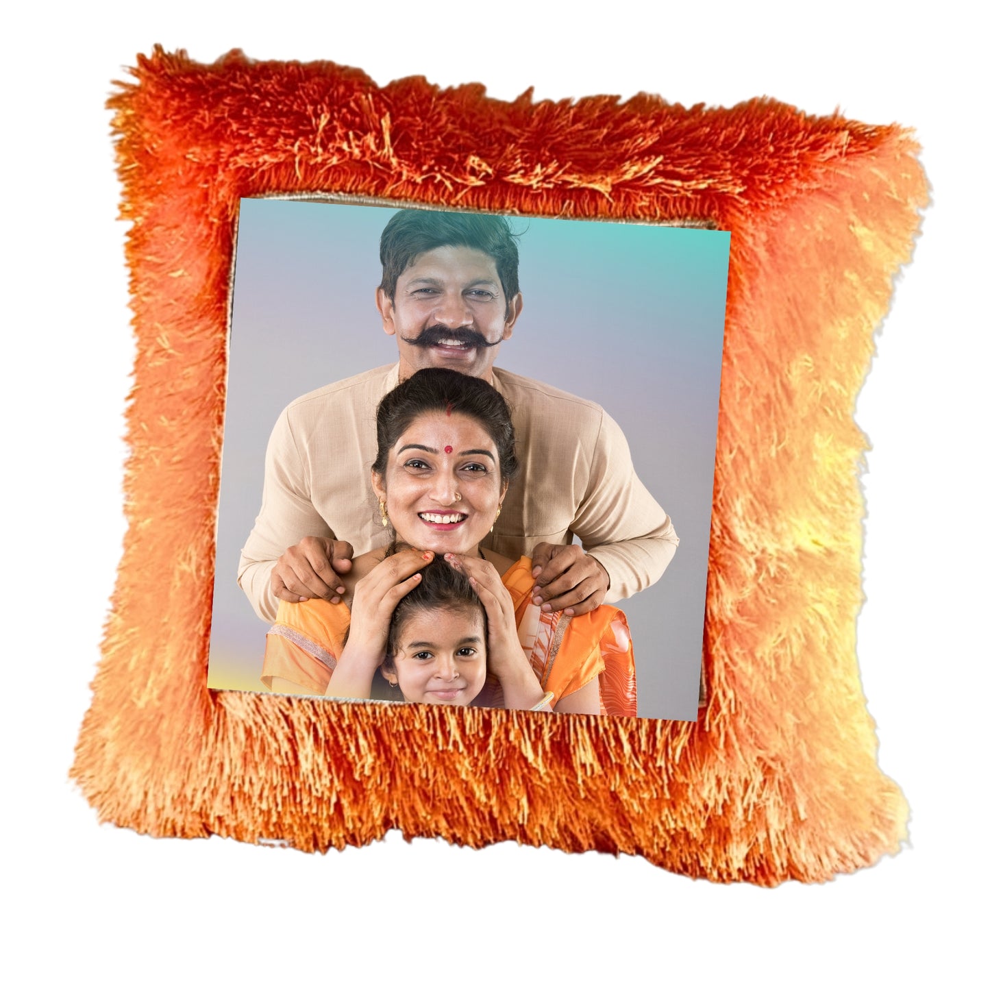 Personalized Family Photo Cushion (16x16) - Custom Gift for Parents & Grandparents - Heart & Square Shape