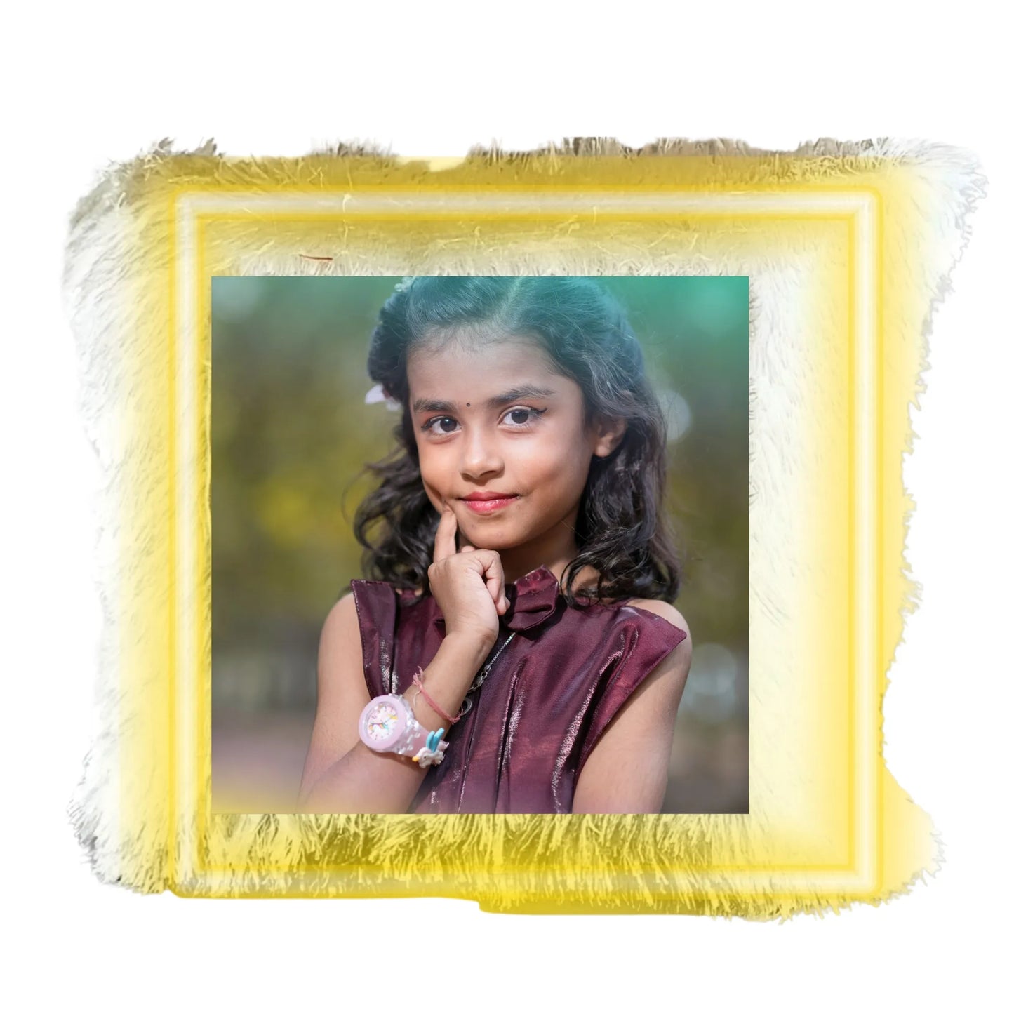 Personalized Kids LED Photo Cushion (16x16) - Heart & Square Glow Pillow - Best Birthday Gift for Children