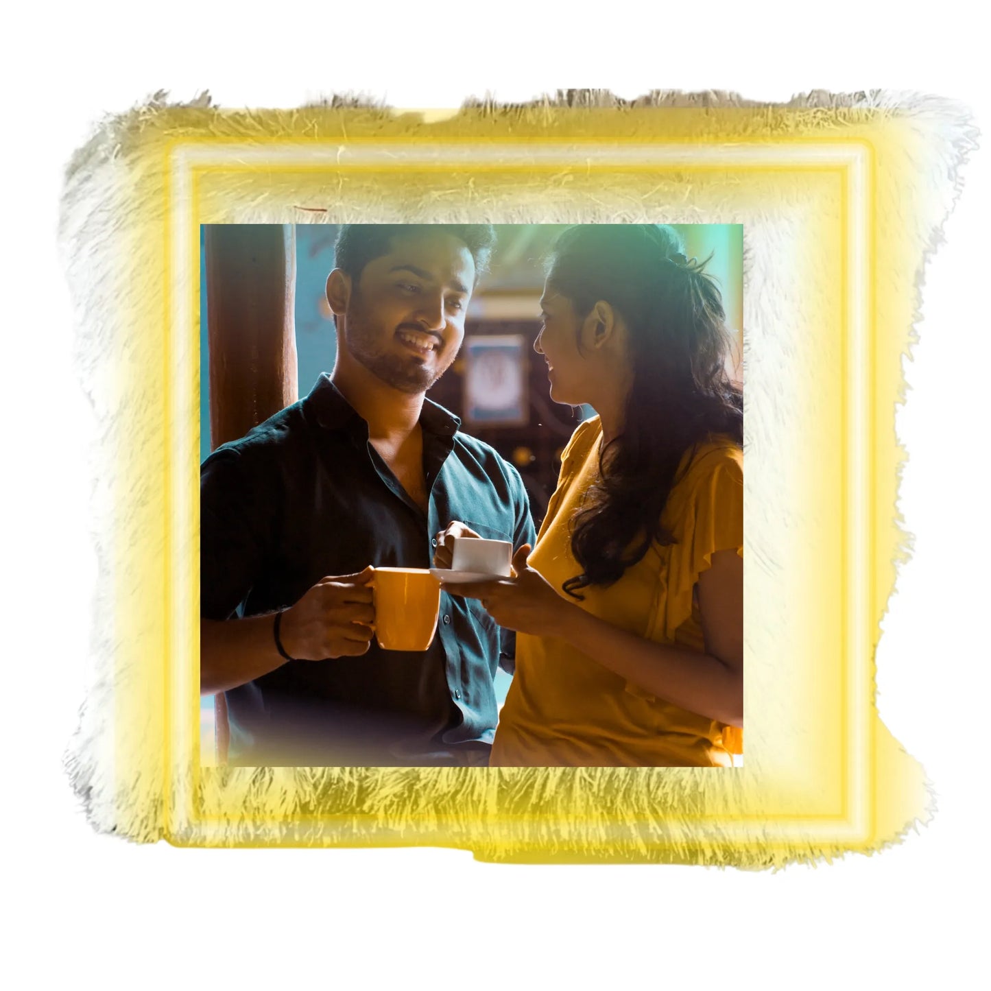 Personalized Anniversary LED Photo Cushion (16x16) - Glowing Romantic Gift for Couples