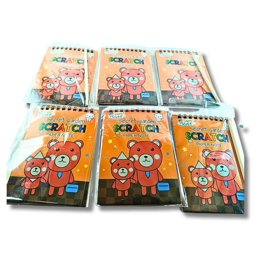 Scratch Art Paper Note Set of 6 for Kids – Unicorn, Bear, Roar Some & Hello Theme Return Gift Pack