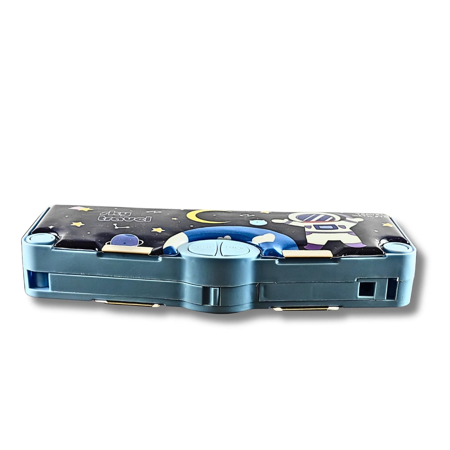 2-Sided Magnetic Pencil Box for Kids with Sharpener & Scissor | Space Theme Multipurpose Stationery Box