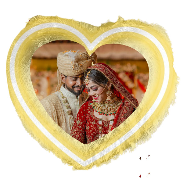 Personalized LED Photo Wedding Cushion (16x16) - Available in Heart & Square Shapes - Custom Light Up Gift