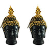 Decorative Buddha Head Idol | 12cm Black and Gold Buddha Face Figurine for Peace & Positivity