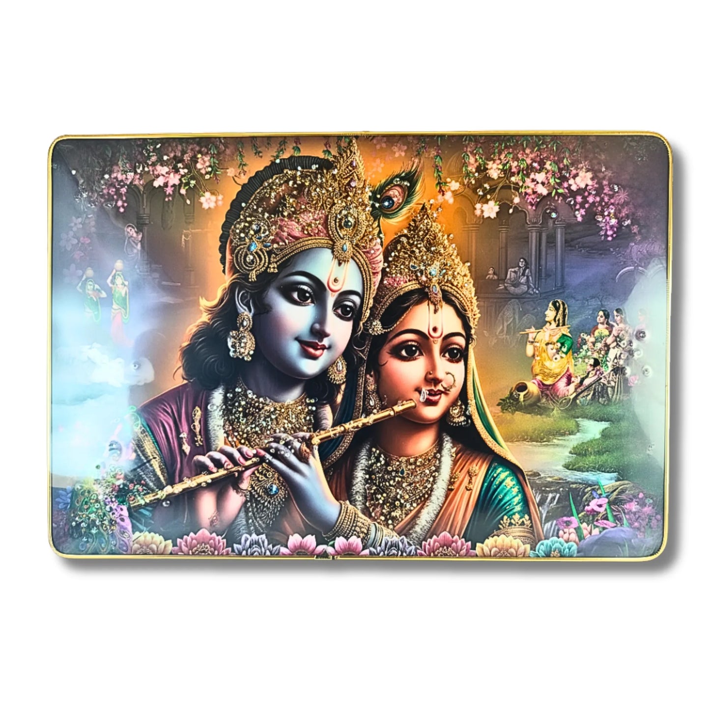 Saadhya Mart Radha Krishna MDF Wall Decor Frame (30 x 44 cm) – Spiritual Wall Hanging Art for Home, Temple & Living Room | Premium Printed Frame (Without Glass)