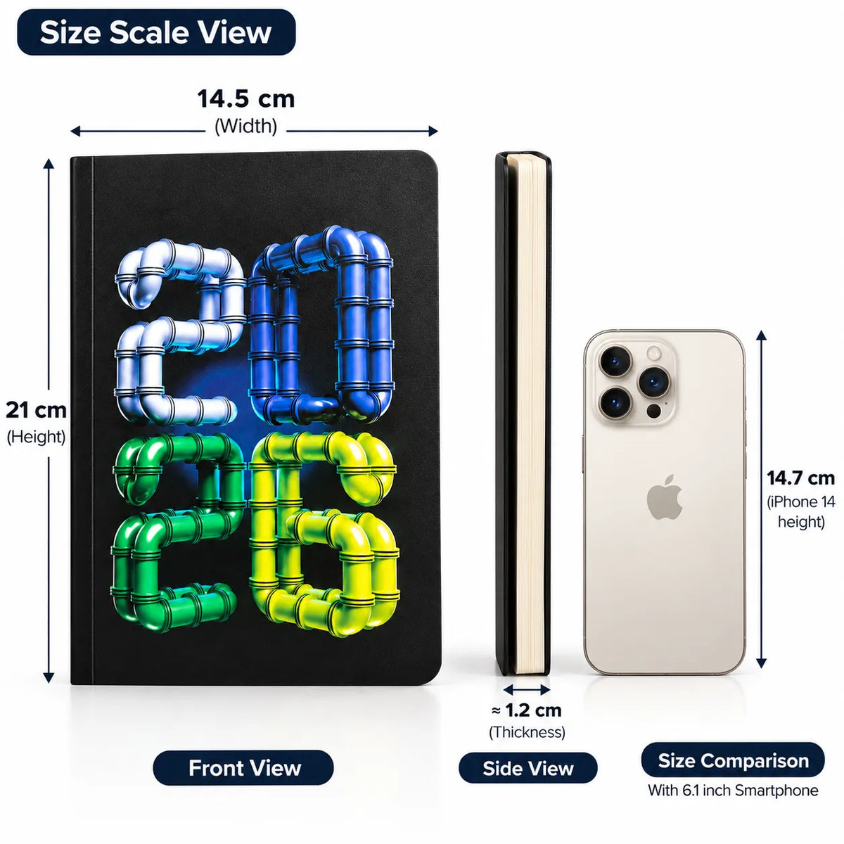 2026 Pipe Design Unruled Notebook