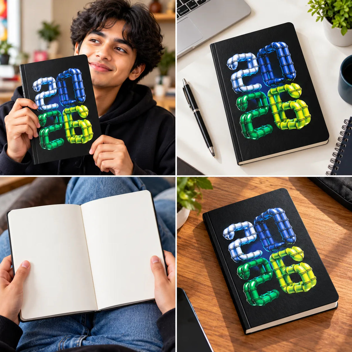 2026 Pipe Design Unruled Notebook