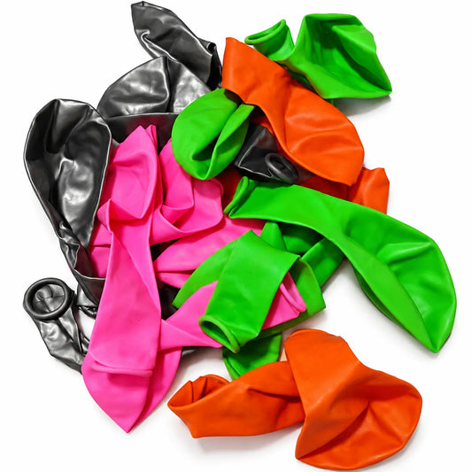 20 Pc Assorted Latex Balloons – 9 Inch Pink, Green, Orange & Grey | Saadhya Decor