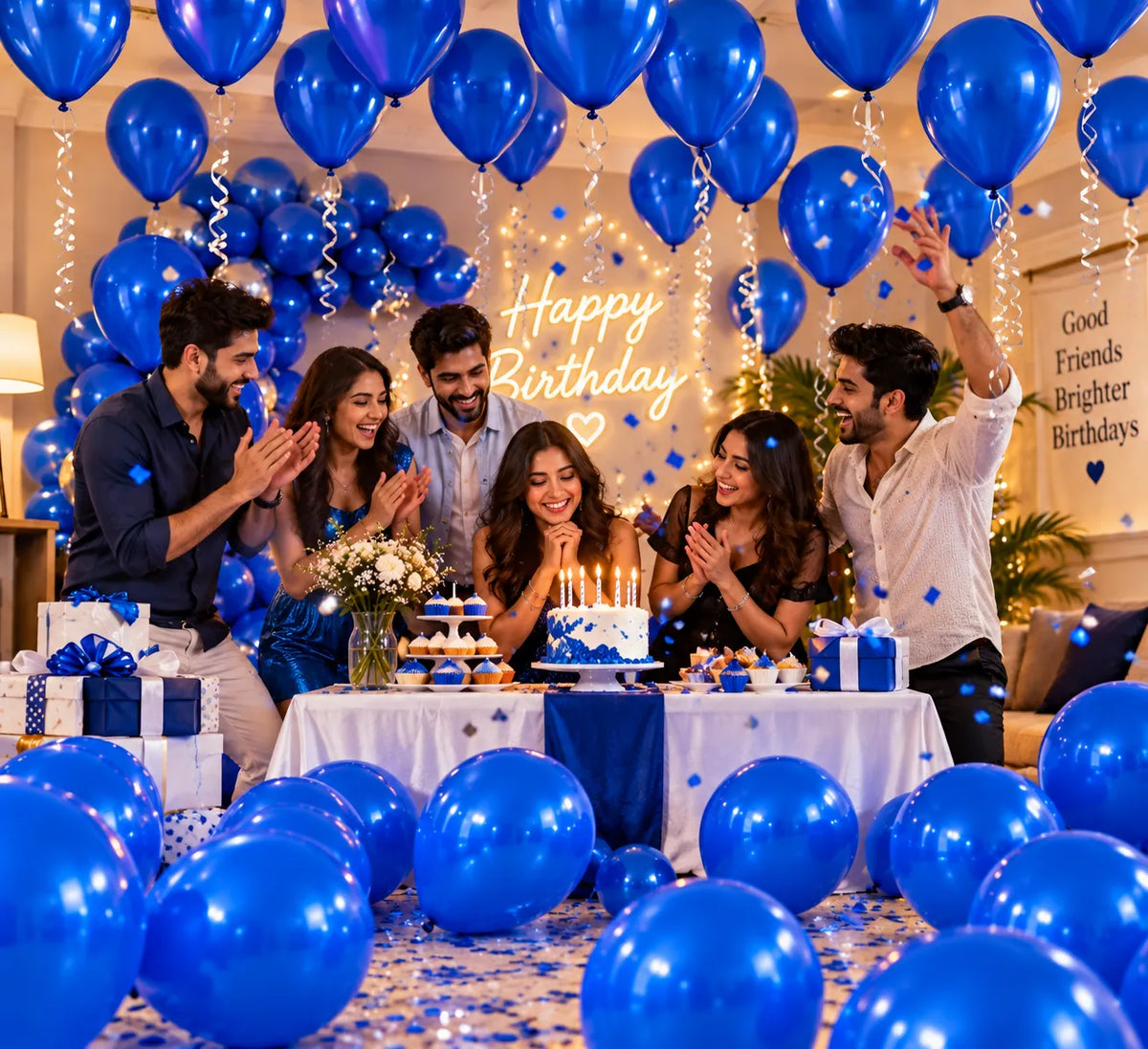 20 Pc Blue Latex Balloons – 9 Inch Birthday Party Decoration Balloons