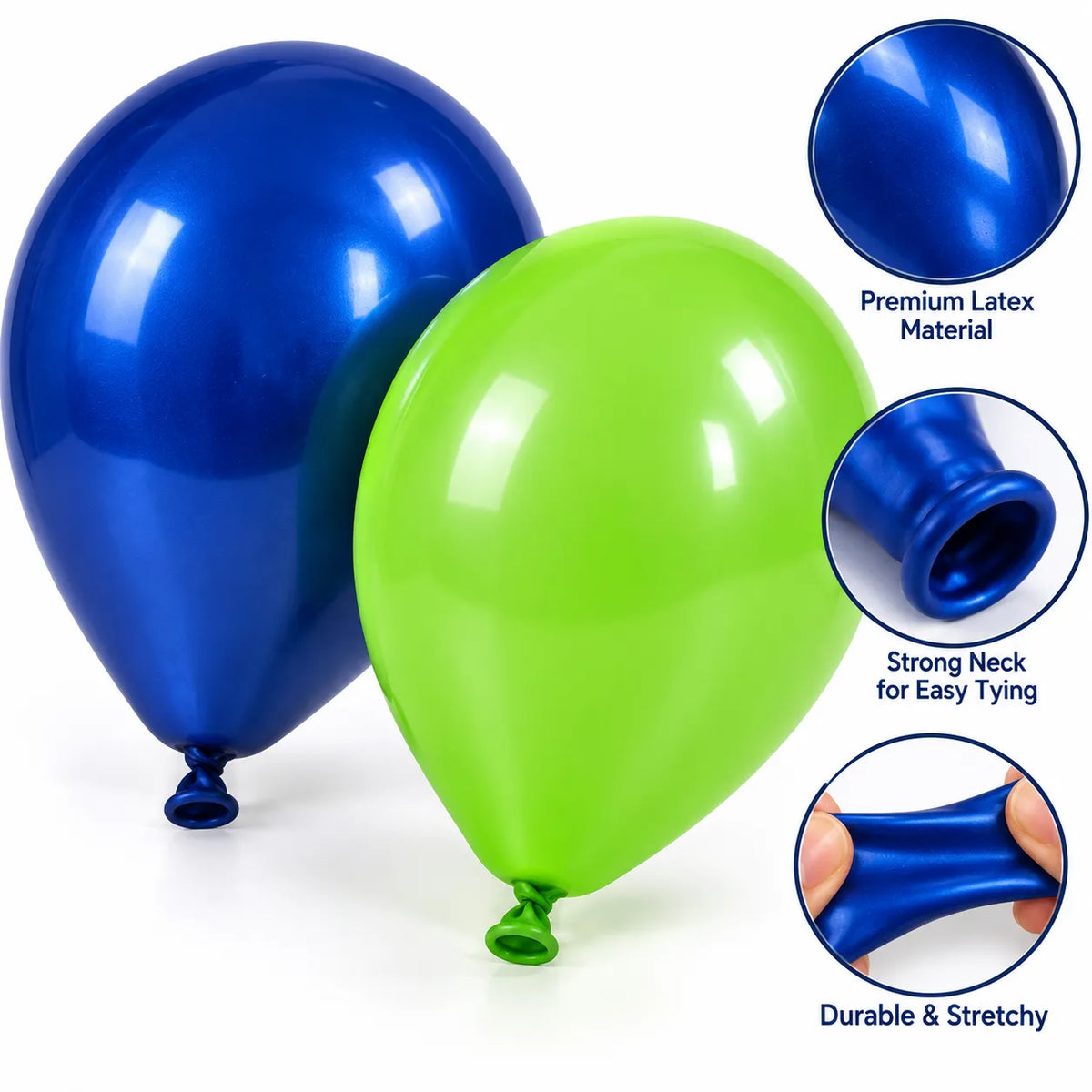 Saadhya Decor 20 Pc Blue & Green Latex Balloons – 9 Inch | Birthday & Party Decoration