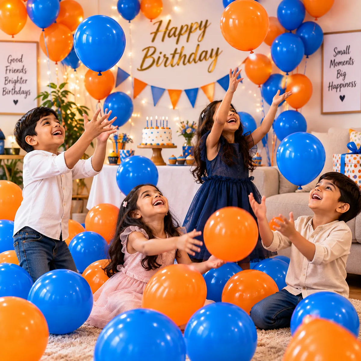 20 Pc Blue & Orange Latex Balloons – 9 Inch Birthday Party Decoration Balloons