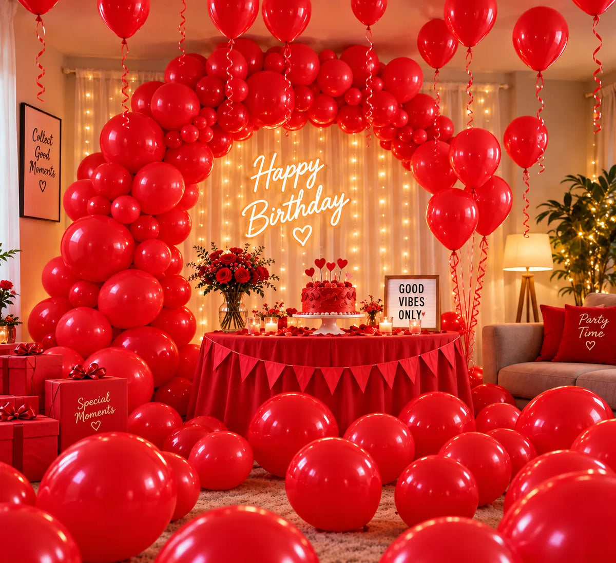 20 Pc Red Latex Balloons 9 Inch for Birthday & Party Decoration