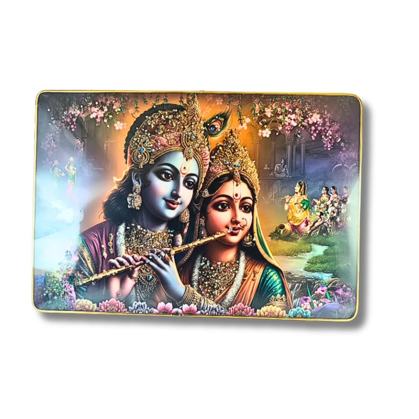 Saadhya Mart Radha Krishna MDF Wall Decor Frame (30 x 44 cm) – Spiritual Wall Hanging Art for Home, Temple & Living Room | Premium Printed Frame (Without Glass)