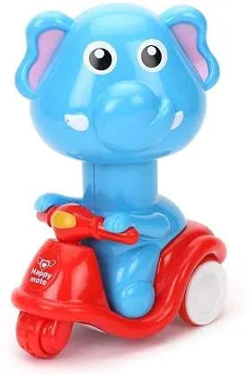 Cute Elephant Push Toy for Kids | Push Head Down & Watch Wheels Spin Toy Scooter