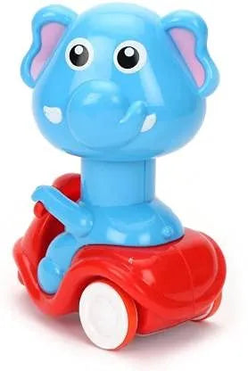 Cute Elephant Push Toy for Kids | Push Head Down & Watch Wheels Spin Toy Scooter