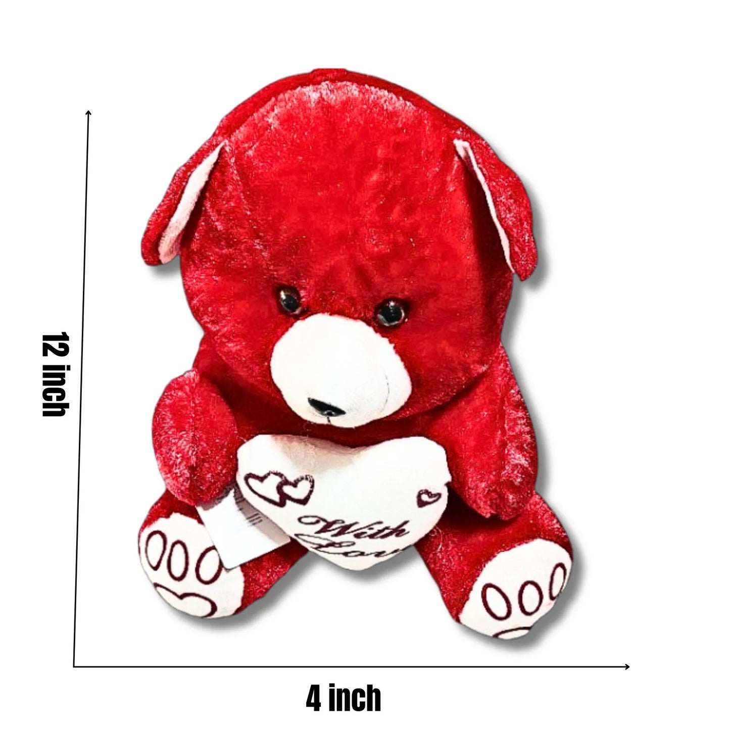 Red Teddy Bear with Heart Cushion | Soft Plush Stuffed Teddy Bear for Kids, Girlfriend & Valentine's Gift