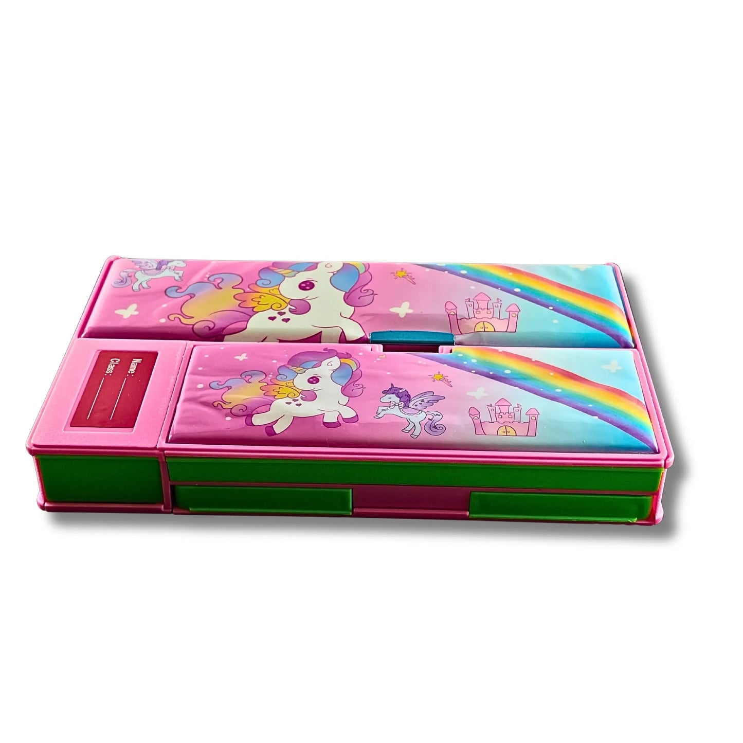 Magical Pink Fantasy Multi-Function Pencil Box for Kids | Unicorn Rainbow Stationery Organizer