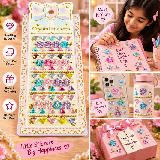 3D Crystal Diamond Stickers | Sparkling Gem Stickers for Crafts