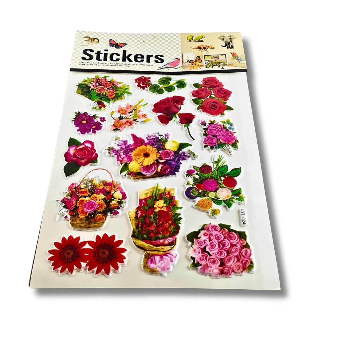 3D Flower Stickers | Rose & Bouquet Decorative Stickers